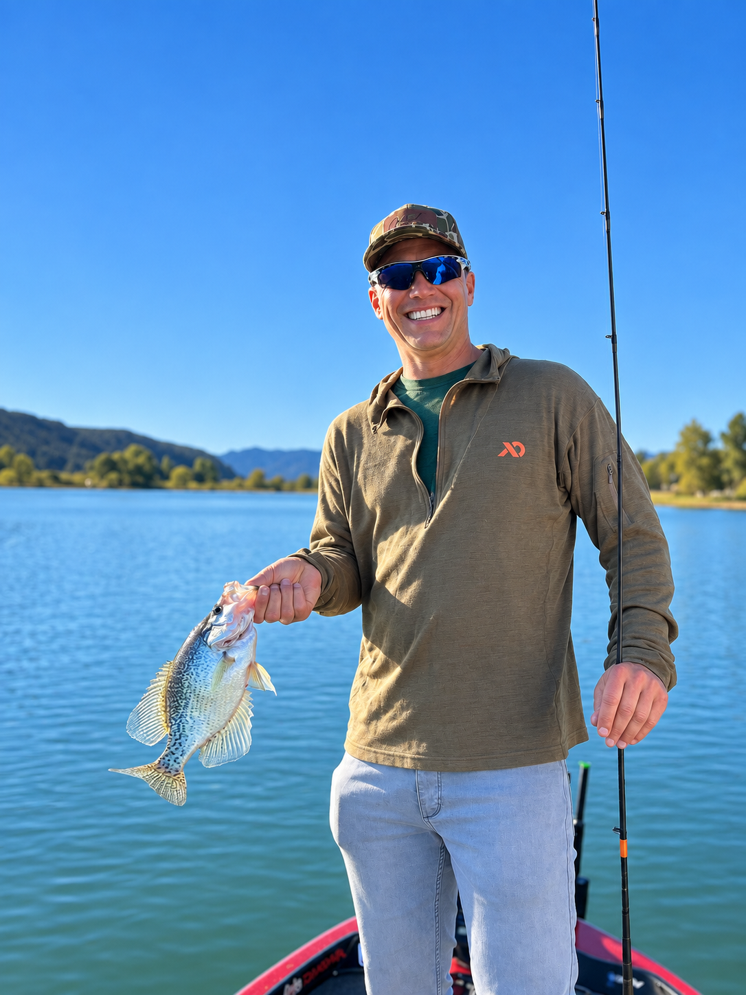 Andre Garbo fishing at Lake Castaic in Southern California